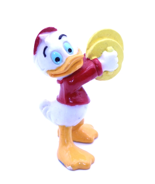 Disney Trick mit Becken-Instrument (Neffe von Donald Duck) Kunststoff Figur von Bullyland
